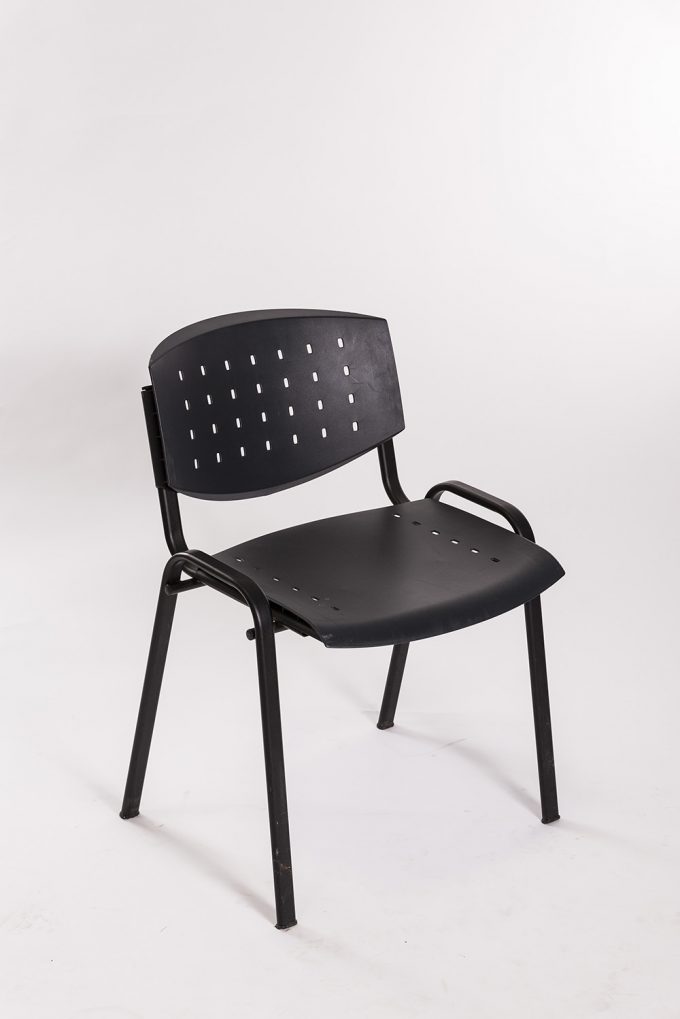 Stolička, plastová, čierna
