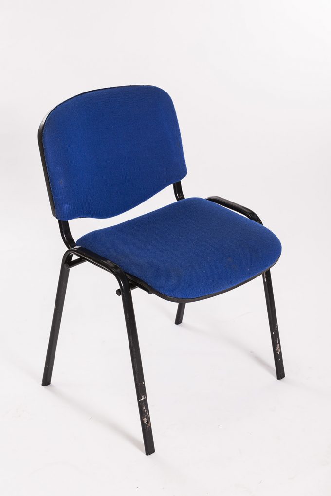 Stolička, čalúnená, modrá