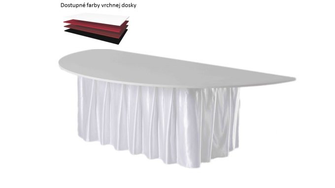 Polkruhový stôl, priemer 130 cm