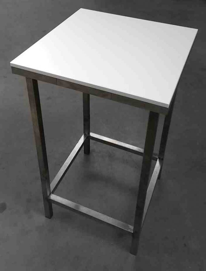 Stand by stôl, biely, rozmer 65 x 65 cm