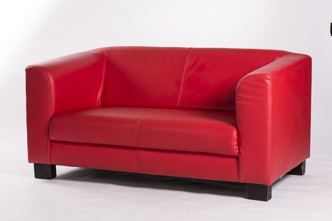 Kožená sofa, červená
