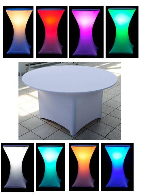 Kruhový stôl, svietiaci RGB pre 4-8 osoby